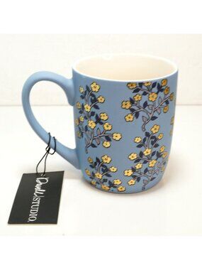 Dwell Studio Floral Ceramic Mug Blue With Yellow Flowers